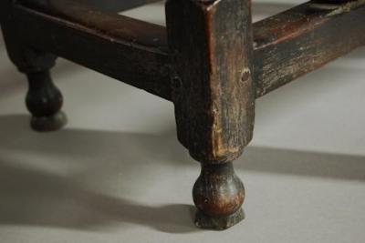 Rare late 17th century oak ash side table