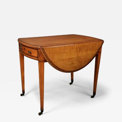 Rare late 18thc fiddleback sycamore Pembroke table of fine patina