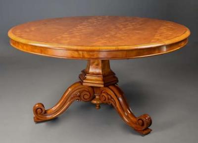 Rare mid 19th century satin birch tilt top breakfast table