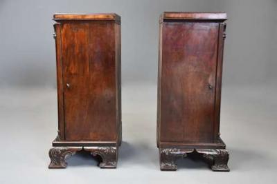 Rare pair of 18thc Chippendale pedestal cabinets of exceptional colour