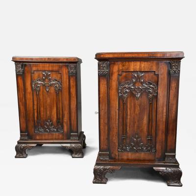 Rare pair of 18thc Chippendale pedestal cabinets of exceptional colour