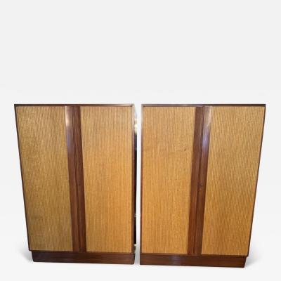 Rare pair of Italian reeded front cabinets