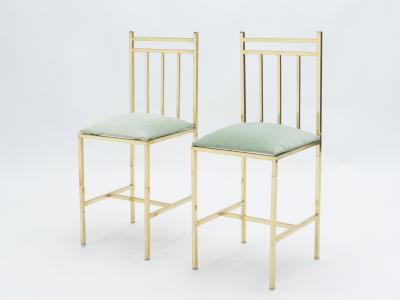 Rare pair of brass childs chairs Attr Marc Duplantier 1960s