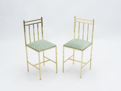 Rare pair of brass childs chairs Attr Marc Duplantier 1960s