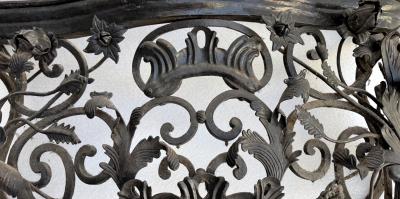 Rare pair of window railings in wrought iron France circa 1850