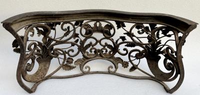 Rare pair of window railings in wrought iron France circa 1850