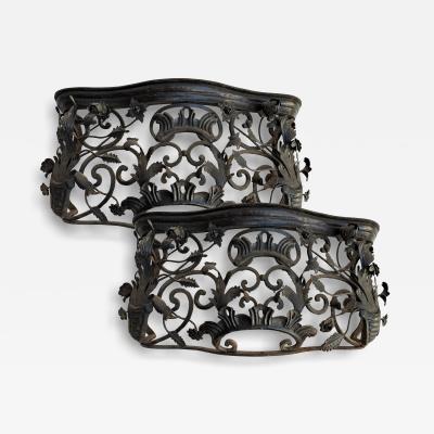 Rare pair of window railings in wrought iron France circa 1850