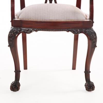 Rare set of 12 English Chippendale Style Mahogany Armchairs C 1900 