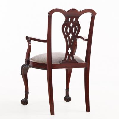 Rare set of 12 English Chippendale Style Mahogany Armchairs C 1900 