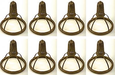 Rare set of 8 cast bronze Art Deco pendant