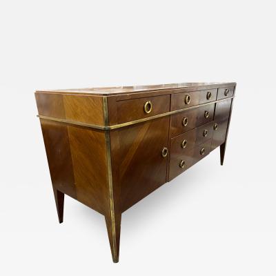 Rarest full double faced chest of drawer with gold bronze hardware details