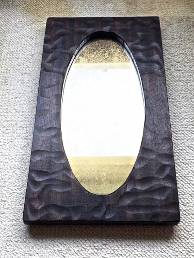 Rarest mirror in solid wood crafted A la gouge 