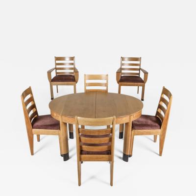 Rationalist Oval Dining Set in Oak Holland 1920s