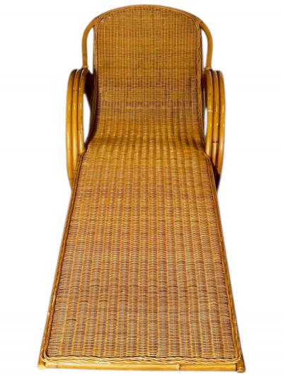 Rattan Rocking Chaise Lounge Chair 1970