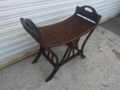 Rattan and Bamboo Boho Chic Stool