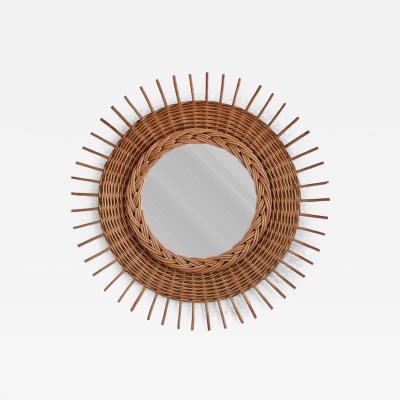 Rattan and Woven Rattan Mirror 1960s