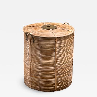 Rattan and brass laundry basket Austria