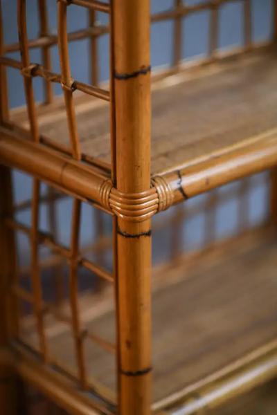 Rattan and wicker bookcase Italy 1980