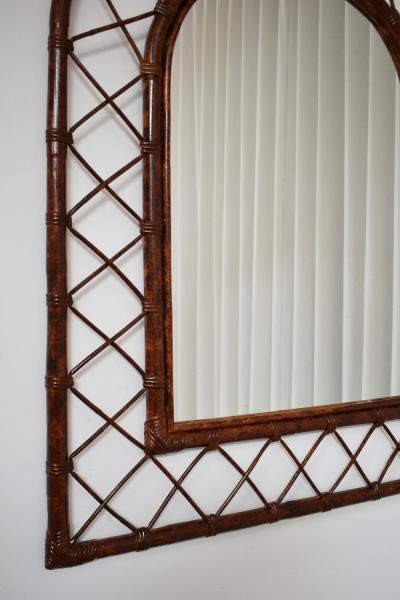 Rattan arch mirror 1970s 