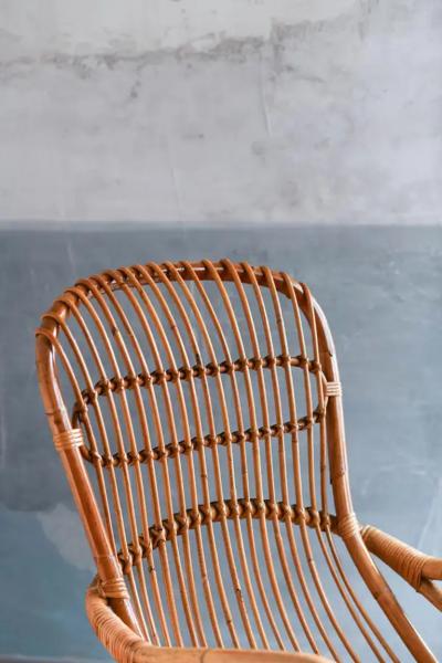 Rattan armchair Italy 1970