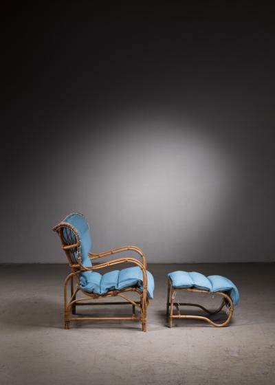 Rattan chair with ottoman Finland