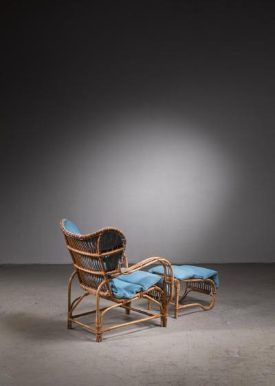 Rattan chair with ottoman Finland