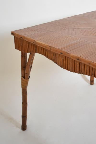 Rattan square game table 1950s 