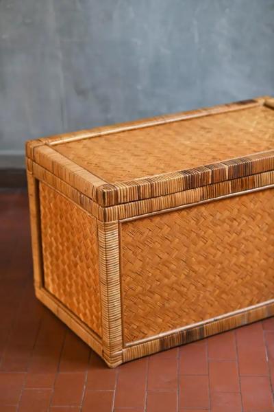 Rattan trunk Italy 1980