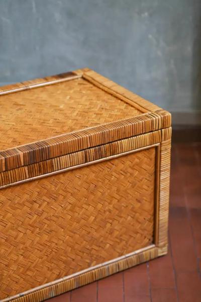 Rattan trunk Italy 1980