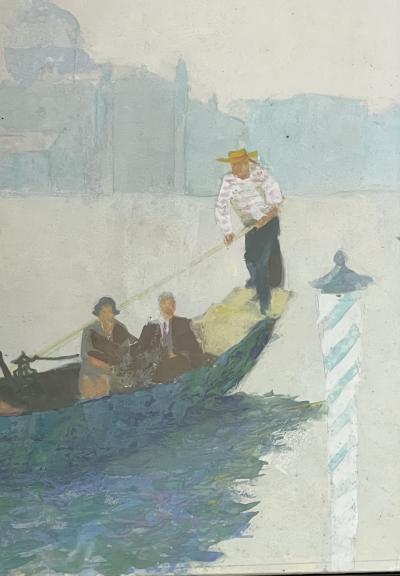 Raul Jose Mina Mora Raul Mina Mora American 1915 1996 Gouache on Board Venice Signed