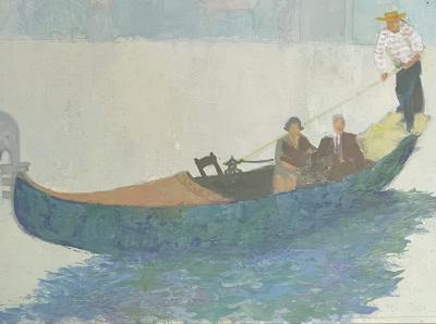 Raul Jose Mina Mora Raul Mina Mora American 1915 1996 Gouache on Board Venice Signed