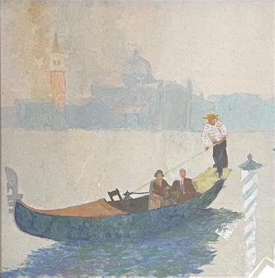 Raul Jose Mina Mora Raul Mina Mora American 1915 1996 Gouache on Board Venice Signed