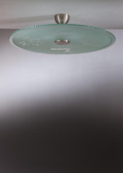 Raw glass ceiling lamp