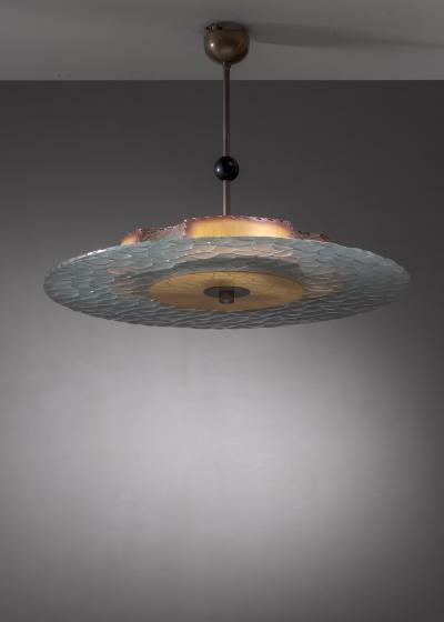 Raw glass pendant lamp