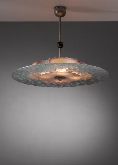 Raw glass pendant lamp