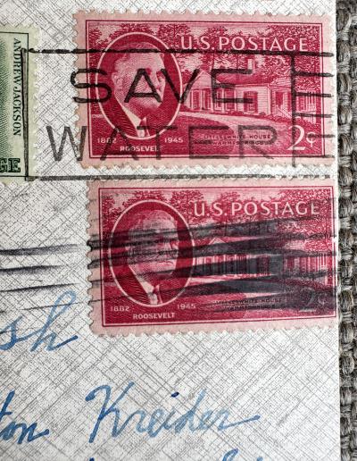 Ray Johnson Mail Art Correspondence Art Pioneer Two Envelops and Collage Signed