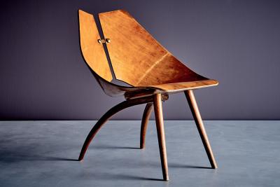 Ray Komai Early Ray Komai Plywood Lounge Chair in Cherrywood