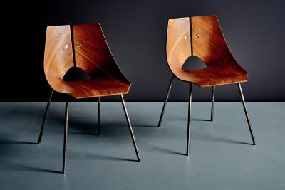 Ray Komai Pair of Ray Komai Side Chairs for J G Furnitures