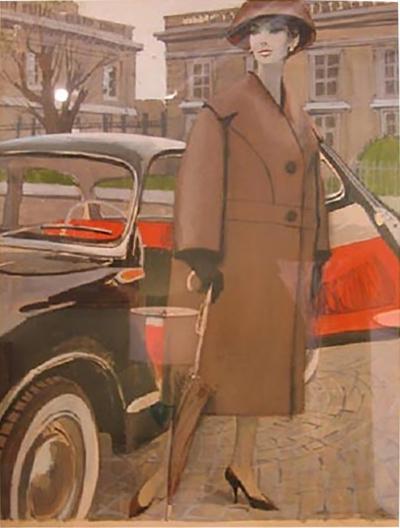 Raymond Besse Christian Dior Original Fashion Illustration