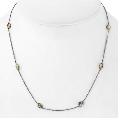 Raymond C Yard 14K White Gold 3 10cttw 15 Inches Diamonds by the Yard Necklace