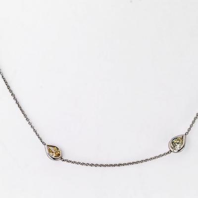 Raymond C Yard 14K White Gold 3 10cttw 15 Inches Diamonds by the Yard Necklace