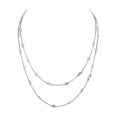 Raymond C Yard 14K White Gold 5 00cttw Round Cut Diamond By The Yard Chain Diamonds