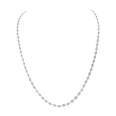 Raymond C Yard 14K White Gold 8 47cttw Round Diamond By The Yard Necklace