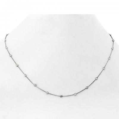 Raymond C Yard 18K White Gold 2 35cttw 17 Inches Diamonds by the Yard Necklace
