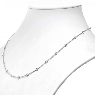 Raymond C Yard 18K White Gold 2 35cttw 17 Inches Diamonds by the Yard Necklace