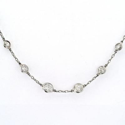 Raymond C Yard 18K White Gold 2 35cttw 17 Inches Diamonds by the Yard Necklace