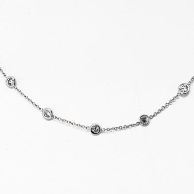 Raymond C Yard PLATINUM 2 50CTTW ROUND CUT DIAMOND BY THE YARD NECKLACE