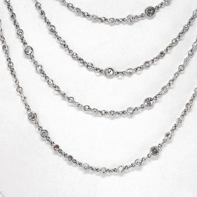 Raymond C Yard Platinum 38 00cttw Diamond by The Yard 89 Inches Long Chain Necklace