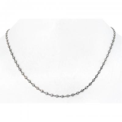 Raymond C Yard Platinum 5 79cttw Round Cut Diamonds by the Yard Necklace