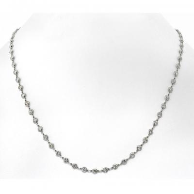 Raymond C Yard Platinum 6 11 cttw Round Cut Diamonds by the Yard Necklace